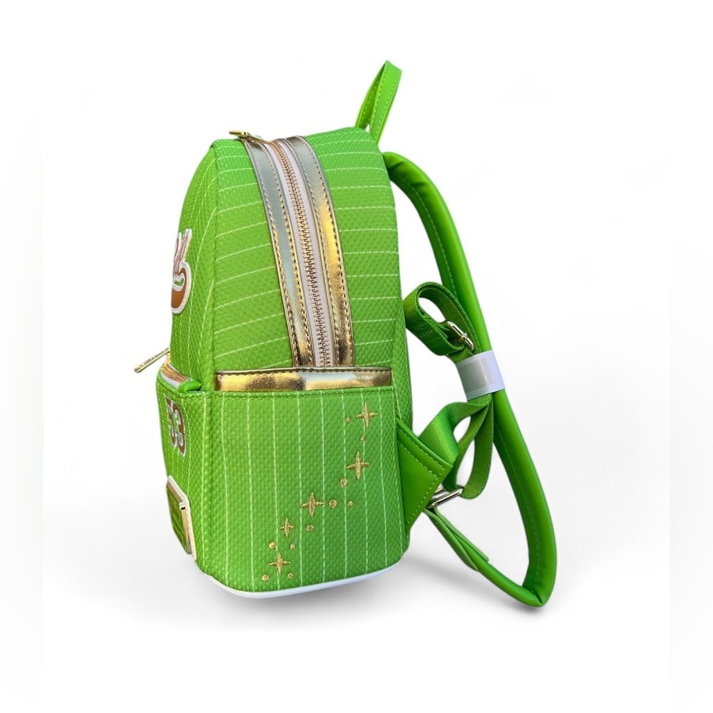 Loungefly Disney Peter Pan Team Tinker Bell Jersey Mini Backpack MWT - Picture 3 of 4
